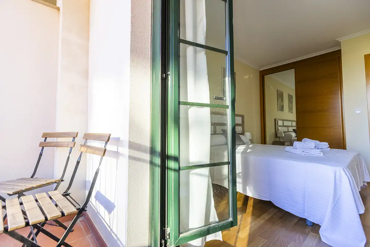 Apartamentos en la Costa de Lugo Batel 1 dormitorio Foz dormitorio desde terraza