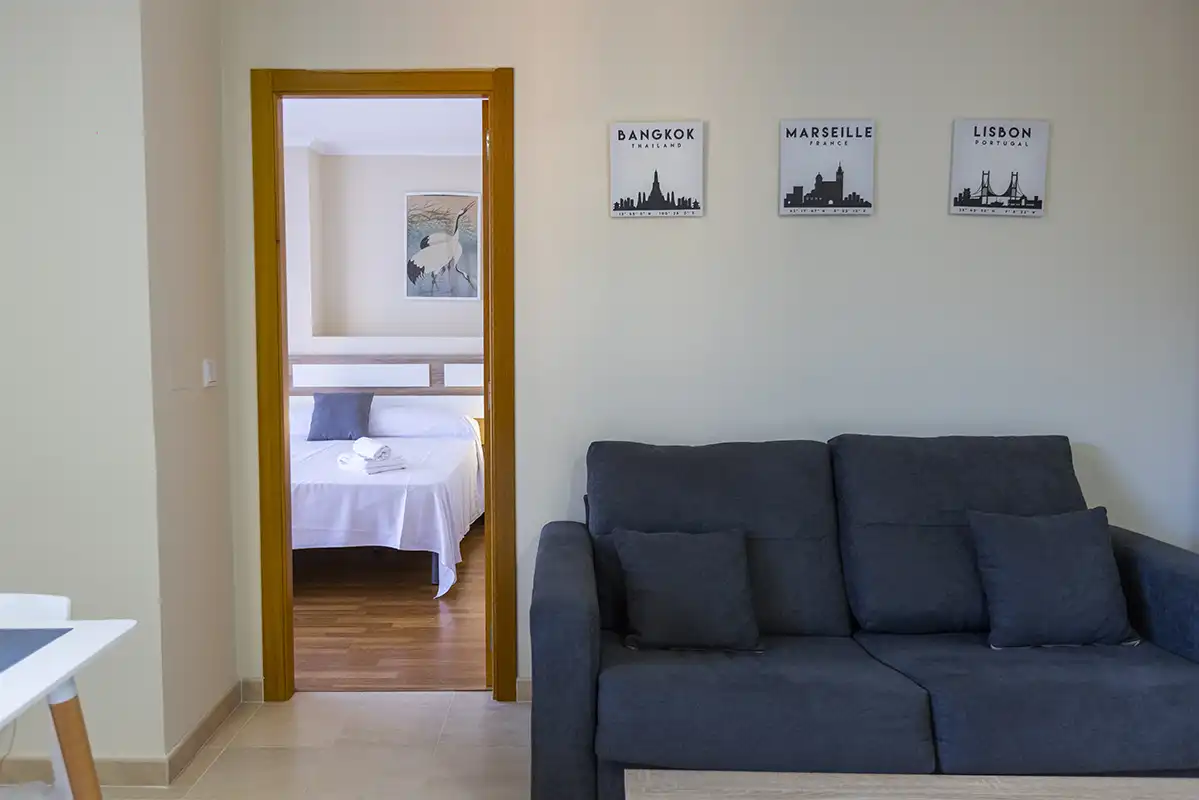 Apartamentos en la Costa de Lugo Batel 1 dormitorio Foz habitacion desde salon