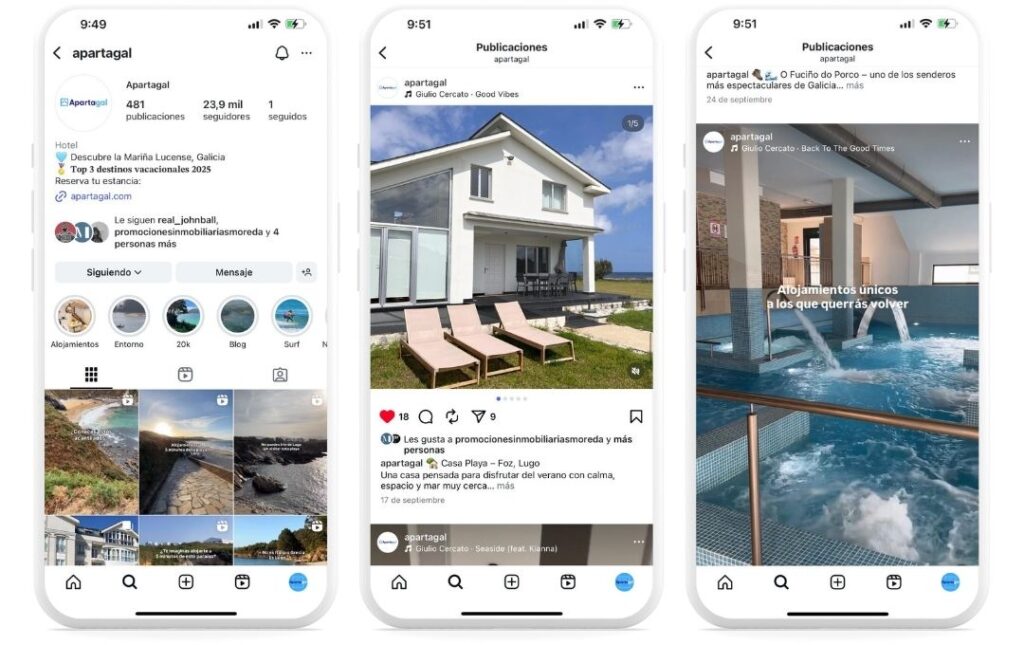 Instagram de Apartagal 3 fotos