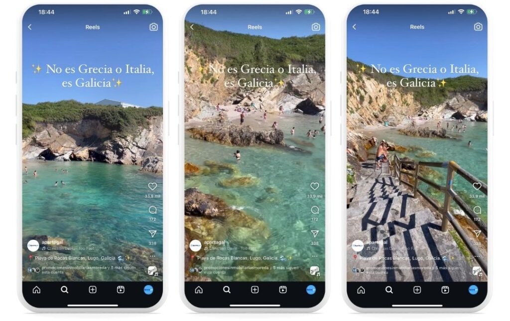 playa as rocas blancas video en instagram